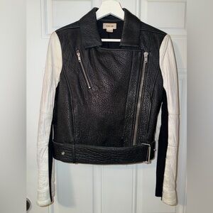 Helmut Lang Black and White Leather Jacket